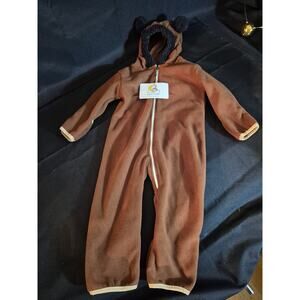 Cuddle Club BEAR FLEECE BUNTING Brown Tan Sz 18-24 Months. New